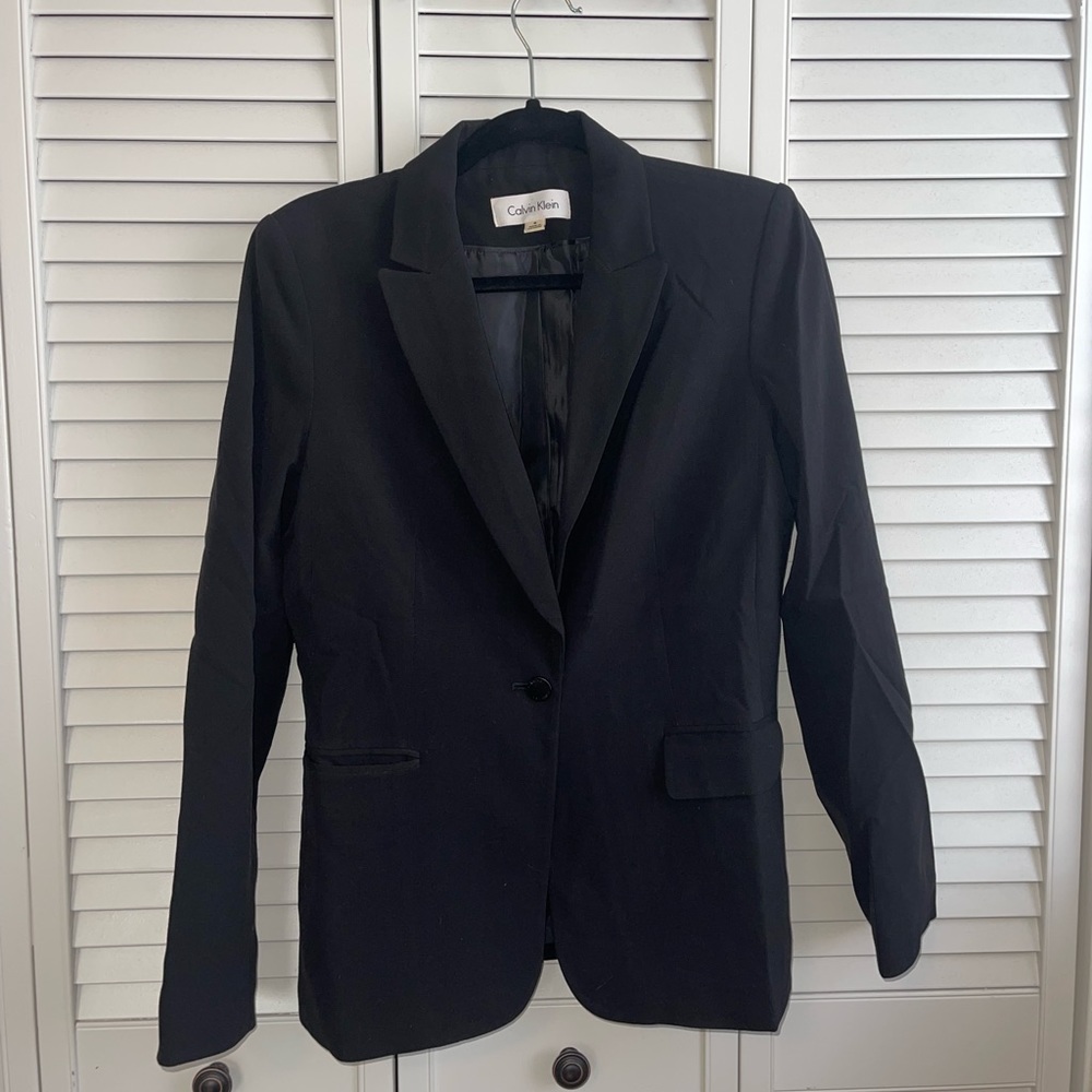 Calvin Klein Black Suit Jacket Size 8